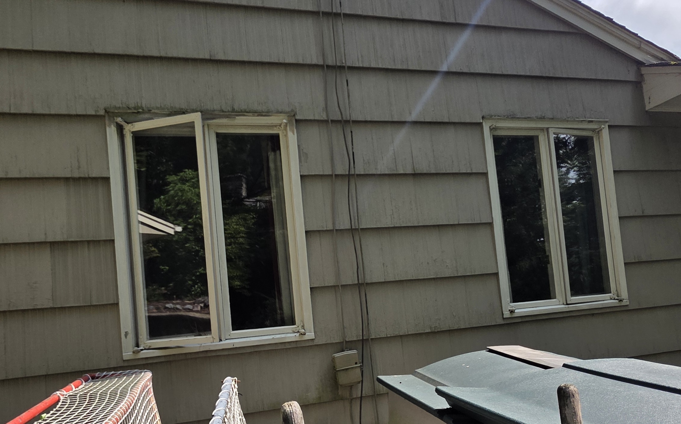 draft windows with failing trim, needing replacement